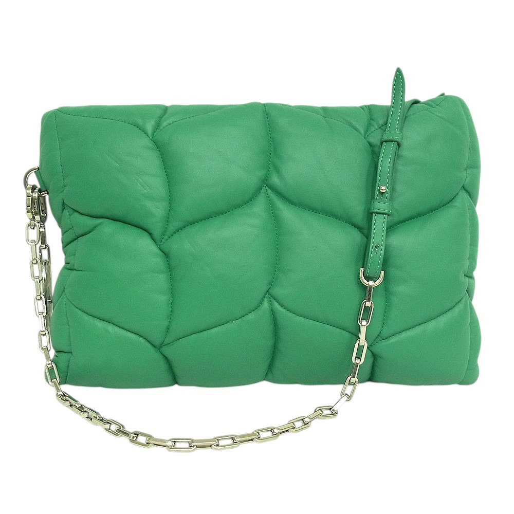 MULBERRY マルベリー ソフティクラッチクラッチバッグ チェーンショルダー シルバー金具ナッパレザー 裏地ナイロン グリーン【未使用品】【程度S】【極上美品】|ヤギ質店・平塚駅前店