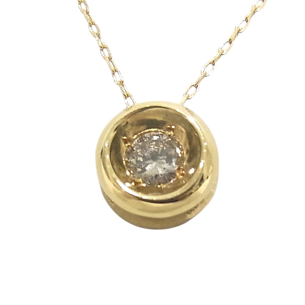 K18YG　750　イエローゴールドデザインネックレス　ダイヤモンド　0.08ct【中古】【程度A】【美品】｜ヤギ質店・平塚駅前店