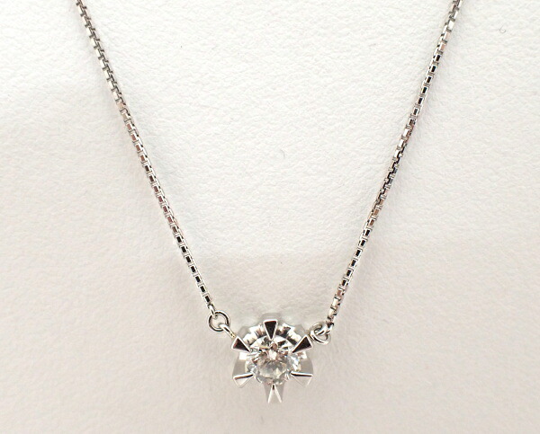 Pt850　プラチナ　ネックレスデザイン　1粒ダイヤ0.43ct【中古】【程度A】【ノーブランド】｜ヤギ質店・平塚駅前店