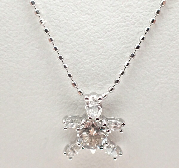 K18WG ホワイトゴールド ダイヤモンド ネックレス ダイヤモンド　0.55ct【中古】【程度A】【ノーブランド】｜ヤギ質店・平塚駅前店