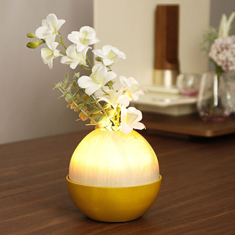 盆提灯 モダン LED ミニサイズ 日本製 提灯 盆ちょうちん 初盆 新盆 お盆 灯篭 灯燈 灯り 照明 和風 北欧 小さい かわいい おしゃれ コンパクト ギフト 贈答用 贈り物 お盆用品 仏具 送料無料 『フラン イエロー』