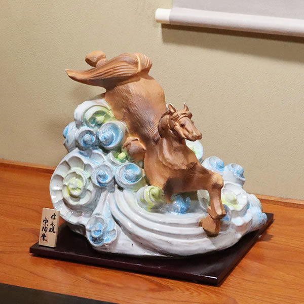 【信楽焼】オブジェ　馬 楽天市場】干支置物 信楽焼馬 干支 干支おきもの 信楽 午 しがらきやき