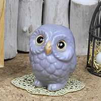 ガラス細工&水牛フクロウ&陶器犬 ガラス細工&水牛フクロウ&陶器犬