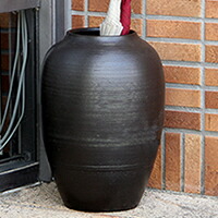 holly 信楽焼傘立て つぼ型帯茶ばら彫 高さ４３cm holly 信楽焼傘立て つぼ型帯茶ばら彫 高さ43cm holly 信楽焼傘立て