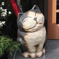 【今だけ押さえる15%OFFクーポン券】信楽焼 黒猫傘立て 室内装飾 ねこ かさたて 部屋の入り口の室内装飾 瀬戸もの 信楽焼かさたて 瀬戸もの傘立て 和風傘立て やきもの 傘たて つぼ ツボ しがらき 傘入れ カサタテ 営造祝 開店祝 kt-0251