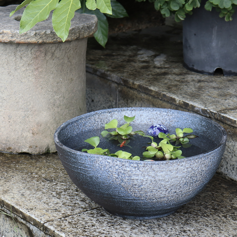 水鉢 洋蓮青 Φ30cm 和 ガーデン メダカ鉢 レトロ 金魚鉢 661-579 水鉢