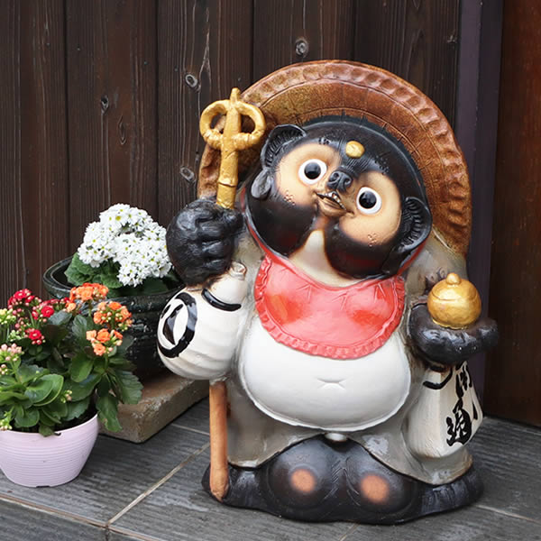 信楽焼　陶器製 たぬきの置物 約70cm 信楽焼 たぬきの置物