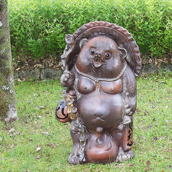 ◉古美術◉信楽焼・狸庵工房◉女将狸◉在銘/落款印◉招福/縁起物/開運/商売繁盛◉ ◉古美術◉信楽焼・狸庵工房◉女将狸◉在銘/落款印