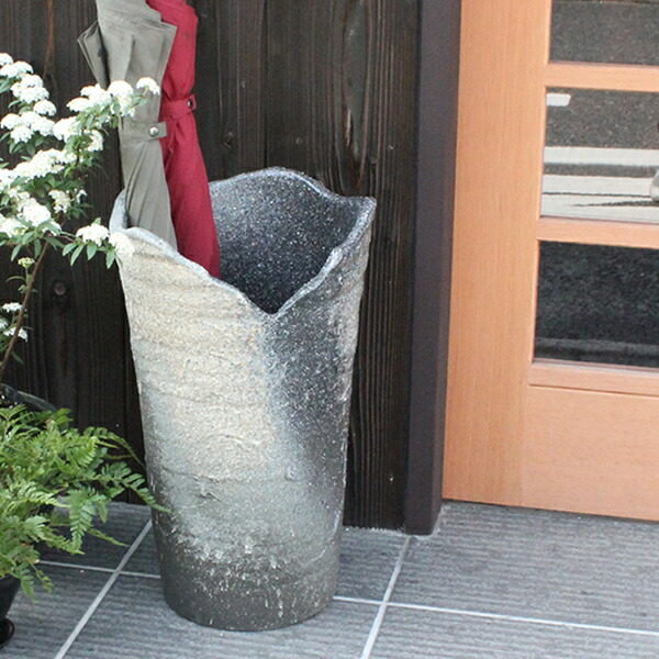 お値下げしました⤵信楽焼　傘立て  台形ひまわり 高さ３９cm お値下げしました⤵信楽焼 傘立て 台形ひまわり 高さ39cm