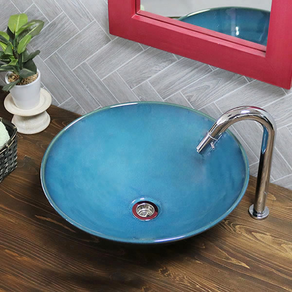 信楽焼 古信楽 手洗器 洗面台 洗面陶器 和風 陶器 tr-2045 手洗い鉢