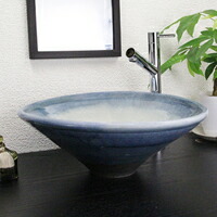 ブルーガラス手洗い鉢