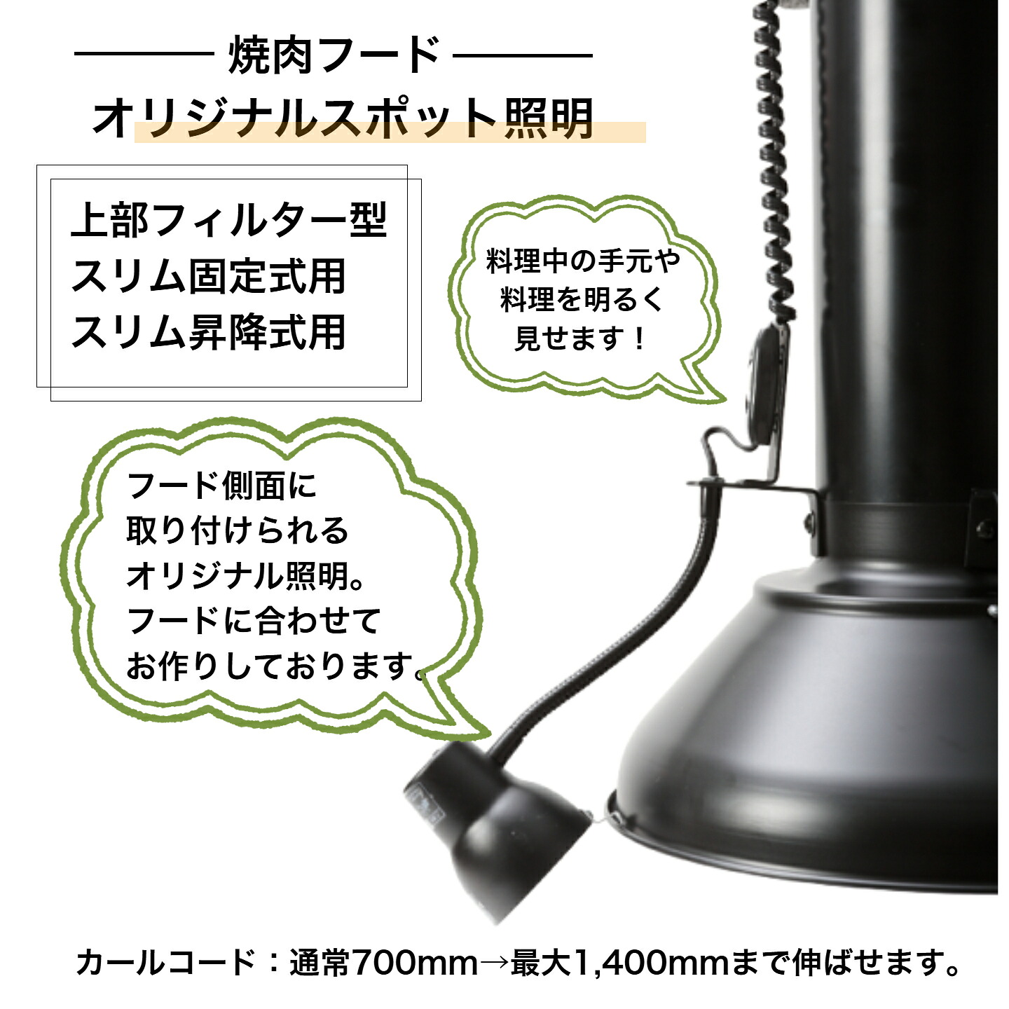 焼肉フード　スポット照明 （上部フィルター型用・スリムタイプ用）