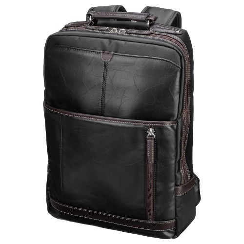 [ハクバ] Fineseed TOKYO ビジネスリュック BBP1609 A4サイズ対応 16インチPC対応 ダブルファスナー仕様の三方開閉タイプ 薄マチ仕様 通勤 普段使い ブラック｜yutaca 店