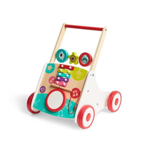 Hape(ハペ) よくばりミュージックウォーカー 41.5×40.5×50cm 10ヵ月以上 木製 手押し車 知育玩具 おもちゃ E0383