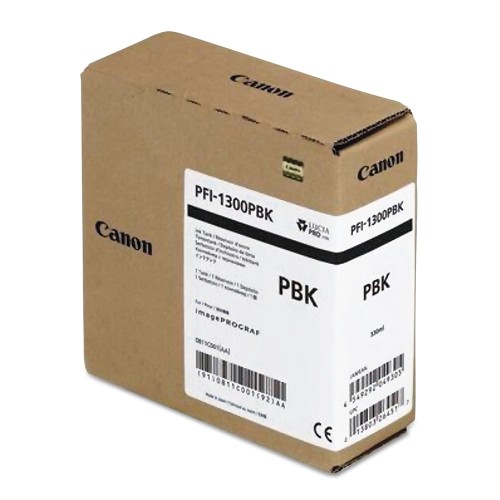 canon キヤノン 大判印刷人 インキ貯蔵タンク PFI-1300 PBK 映し絵黒いこと 330ml