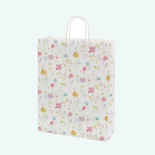 ケース販売HEIKO 紙袋 25チャームバッグ 2才 フラワーアラカルト 003230410 1ケース(50枚入×4袋 合計200枚)