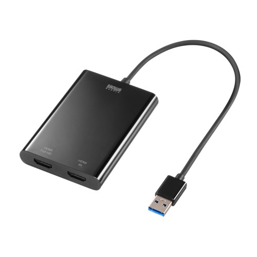サンワサプライ USB-HDMI見せびらかすアダプター 4K相応う・2画面最終生産物 (USB A繋ぎ 牡-HDMI繋ぎ 刃針×2) USB3.2 Gen1判定基準 USB-CVU3固定ディスク5