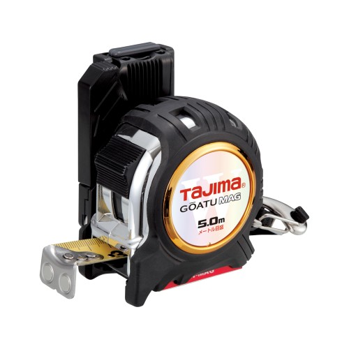 タジマ セフシステム コンベックス 剛厚G25mm幅5.0m左セフダブルマグ GASFGLWM2550L 左装着 左手用 折れ曲がりに強く耐久性ある剛厚テープ 一人でピッチ出しができる本体と爪のダブルマグ仕様 衝撃吸収力にアーマードケースを採用 落下防止対応ストラップ付