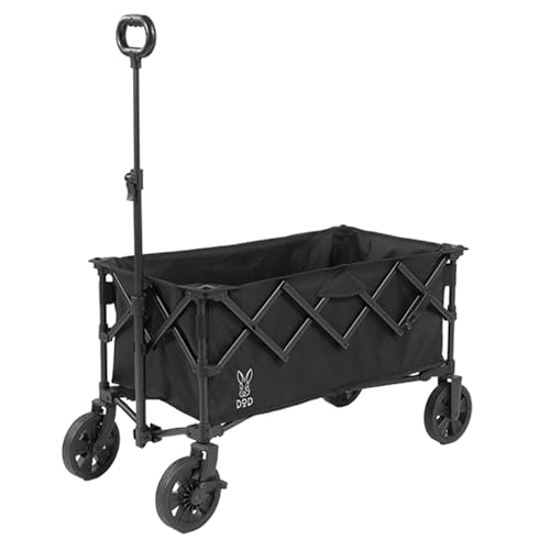 DOD(ディーオーディー) ペリー手押し車 大電気容量130L 軽さパウダーコンパクト アウトドア ピクニック 難民キャンプ 持ちはこび手押し車 C2-178-BK