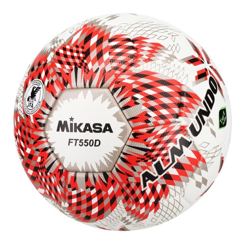 ミカサ(MIKASA) サッカーボール 5号球 芝用 国際公認球/日本サッカー協会 検定球 ALMUNDO(アルムンド) 貼り レッド/ブロンズシルバー FT550D-RBS 推奨内圧0.900(kgf/cm2)｜yutaca 店