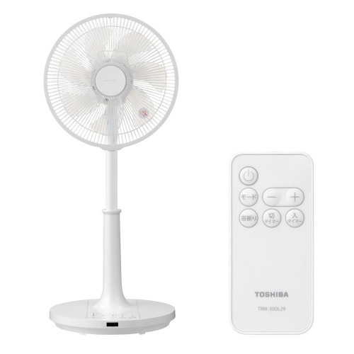 TOSHIBA (東芝) リビング扇風機 DC原動機 静音 遠隔操作付 7枚羽毛 切タイマー 首商い口 風量4度合い 白いこと TF-30DL28A(W)