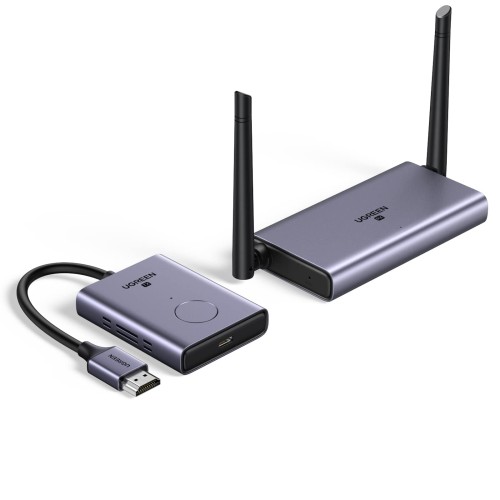 UGREEN HDMI 無線電話送受信機書き割り日本技適証明手に入れる 備え付ける不必要/無線LAN不必要 50M伝わらす能力のある/1080P/5Ghz 無線電話HDMIエクステンダー ミラキャスト Windows/linux/MAC os相応う マイコン画面を数秒でテレビ受像機や管する大画面に