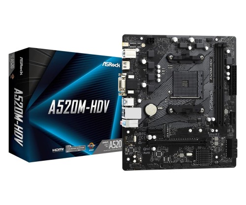 ASRock AMD Ryzen 3000/4000つづき物(Soket AM4)相応う A520手当て仕掛ける積み上げる Micro ATX お母さんゲーム盤 国内A520M-HDV