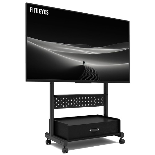 FITUEYES テレビスタンド キャスター付き 40-85インチ対応 有孔ボード付き 引出し高さ調節可能 収納 Kシリーズ ブラック