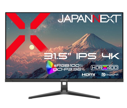 JAPANNEXT 31.5in IPSダイアログボックス積み上げる 4K(3840x2160)解像力 液晶管する JN-IPS315U HDMI DP sRGB:100% DCI-P3:96% HDR400好いかげんに 2年引きうける