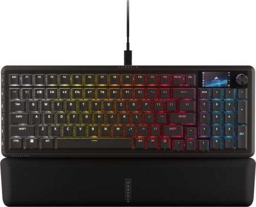 CORSAIR VANGUARD 96 有線ゲーミングキーボード 96% 取り合わせ 力学的 ? MLX Fusion タクタイルスイッチ, LCD映写幕, Flashtap SOCD, 8000サイクル, Elgato Stream Deck 協同 ? 英語取り合わせ QWERTY ? 黒いこと CH-91E901F-NA