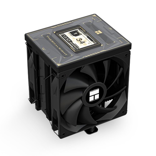 Thermalright Burst Assassin 120 Vision Black CPU Air Cooler、1500RPM速度のデスクトップCPUクーラー、320x240解像度パワーIPS LCDスクリーン、2.4インチ、Intel lga1851/1700/115X、AM4 / AM5のPC冷却