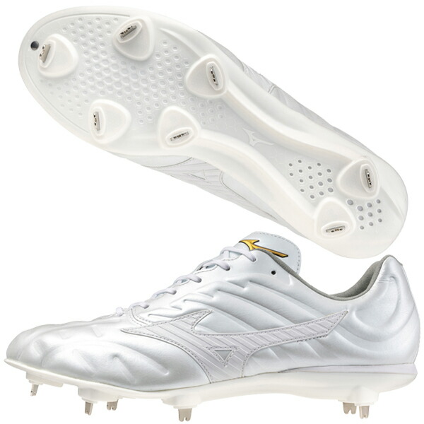 28.0/29.0 白スパイク ミズノ MIZUNO 野球 ソフトボール 樹脂底 金具 埋込スパイク 軽量 ひも 2E ホワイト ユニセックス ライトレボプロ2 11GM240001|野球一筋