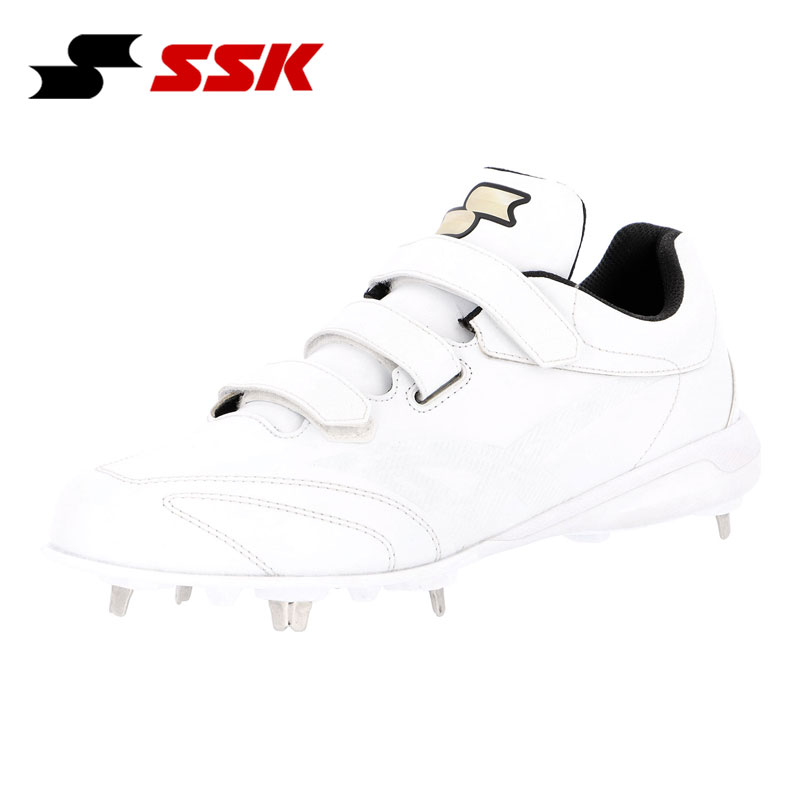 SSK 野球スパイク 金具埋込式 グローロードTT-VW3 3本ベルト ホワイト SSF3010|カスカワスポーツ店