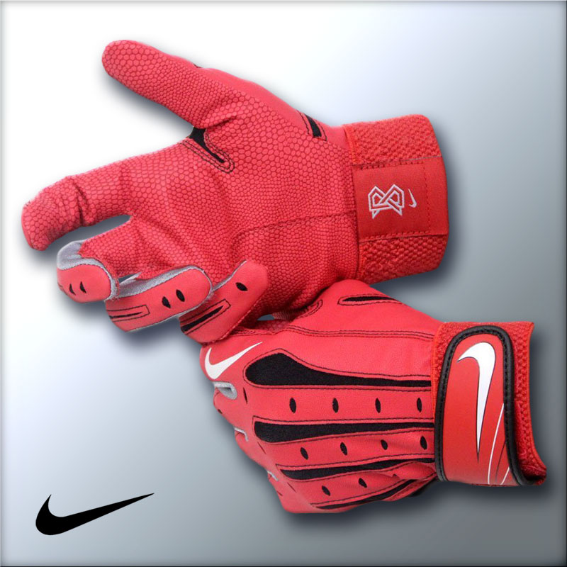red nike batting gloves