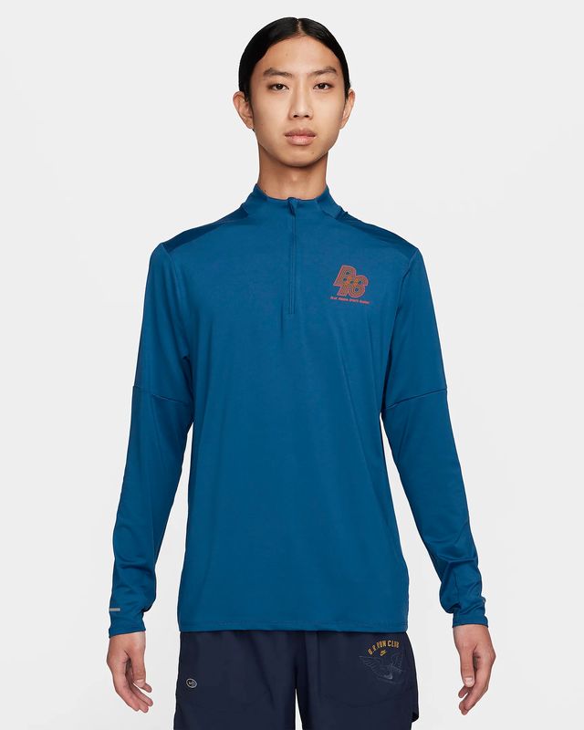新品 ナイキ ハーフジップ ランニング トップ シャツ ブルーリボン L NIKE RUNNING ハーフジップ長袖シャツ Dri-FIT ブルー系｜Yahoo