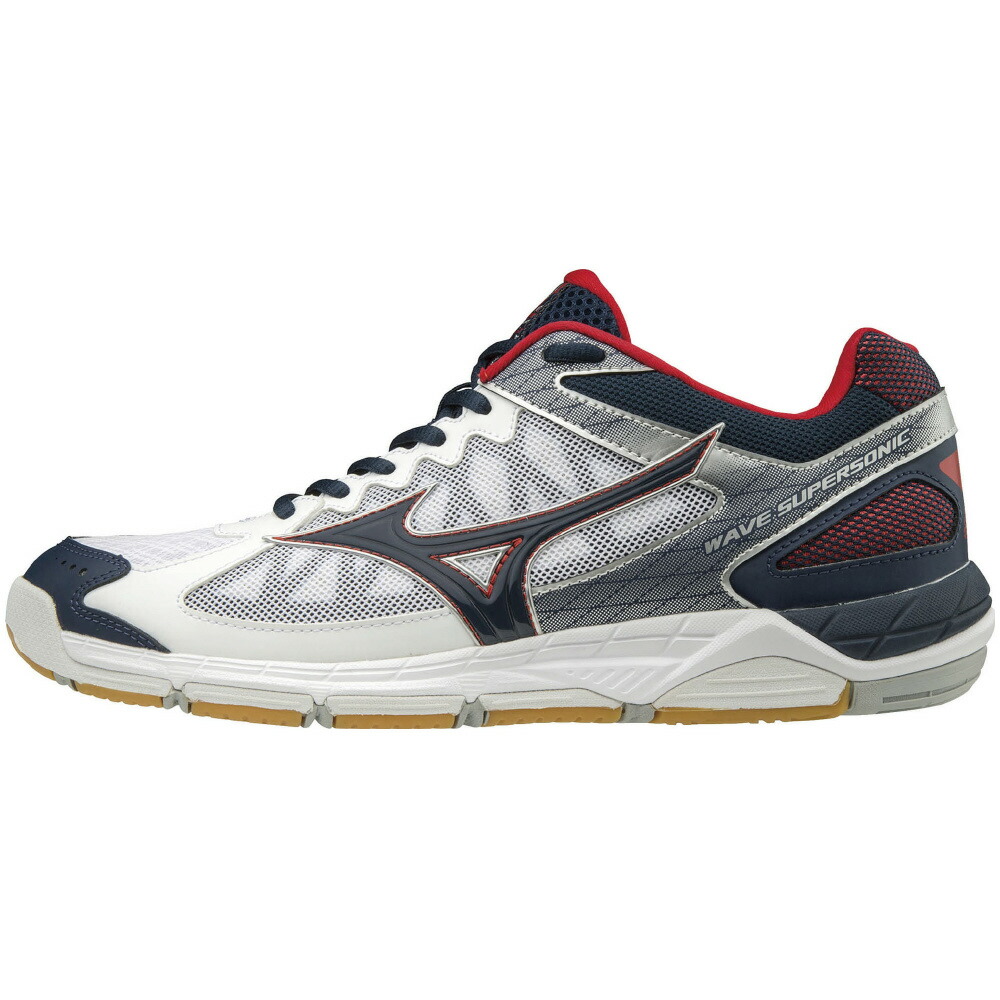 SALE／65%OFF】 ミズノ MIZUNO Wave Supersonic V1GA184014 ホワイト×ネイビー×レッド ミズノウエーブ  インタークール maybaobivugia.com