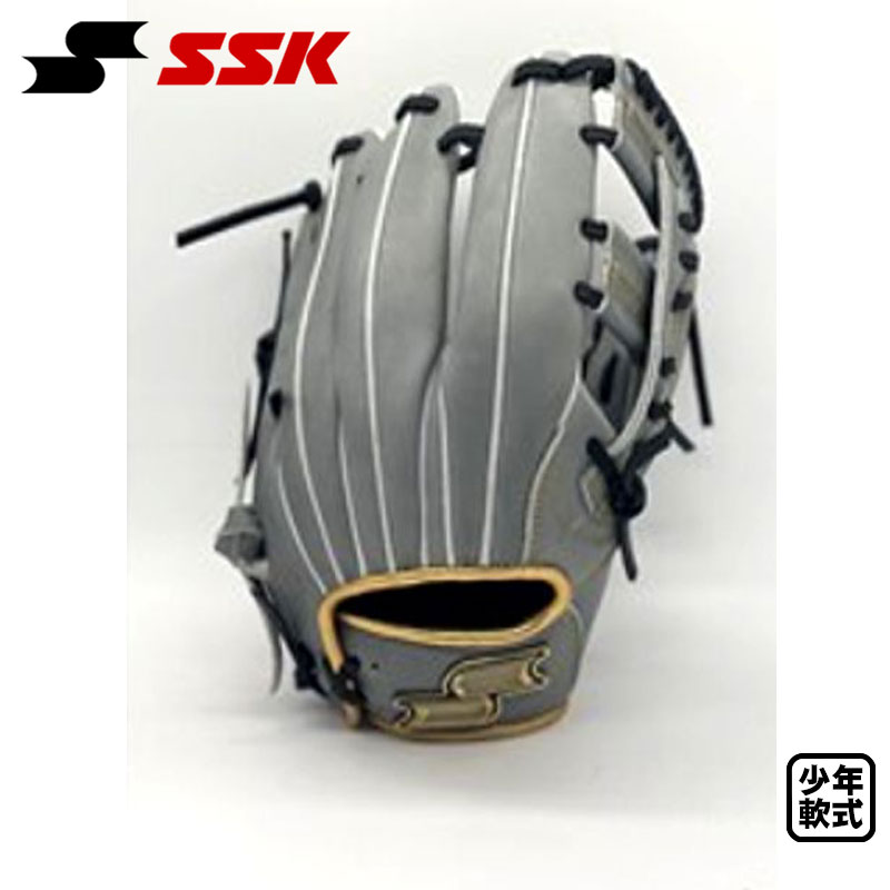SSK 少年軟式グラブ プロエッジ 761型 右投げ グレー×ブラック PEJ76JSP3|カスカワスポーツ店