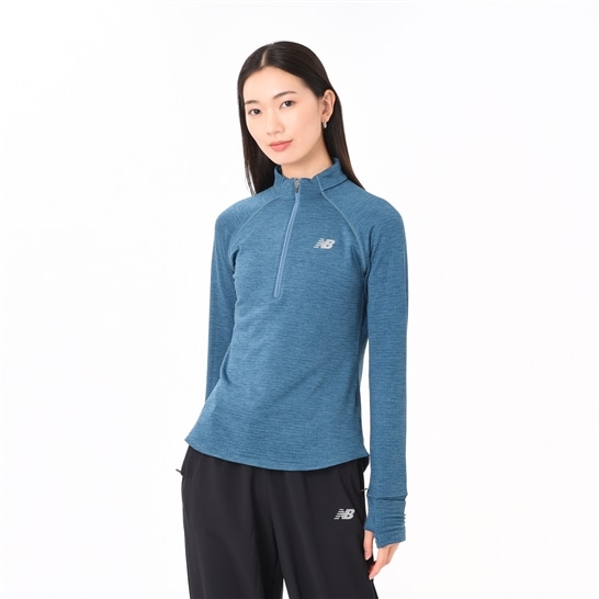ニューバランス Sport Essentials プレミアムヒートグリッドハーフジップ 陸上 ランニング
