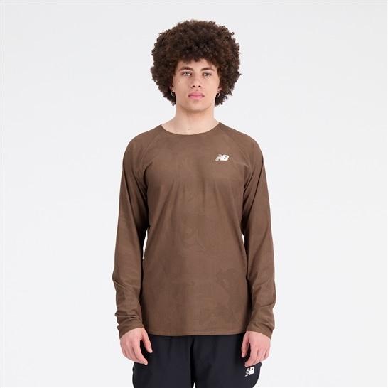 ニューバランス Q Speed ジャカードショートロングスリーブTシャツ ランニング