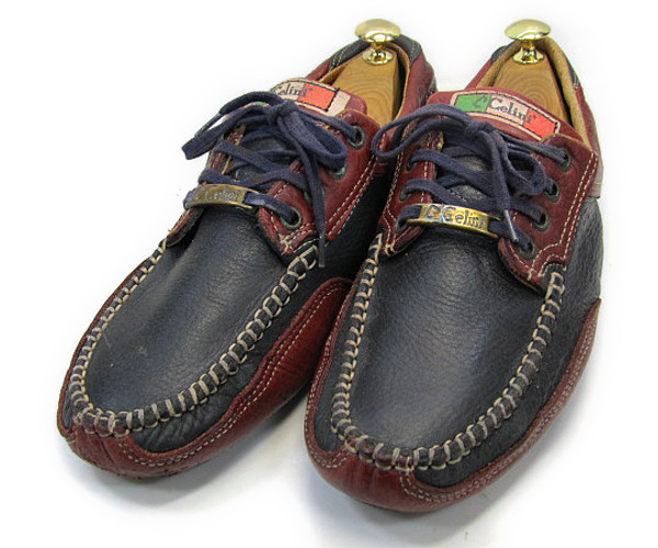 【中古】【送料無料】Celini (チェリーニ)<br>40 (約24.5～25.0cm)<br>イタリア製・レザースニーカー<br>YALAKU -ヤラク-<br>メンズカジュアルシューズ・紳士靴