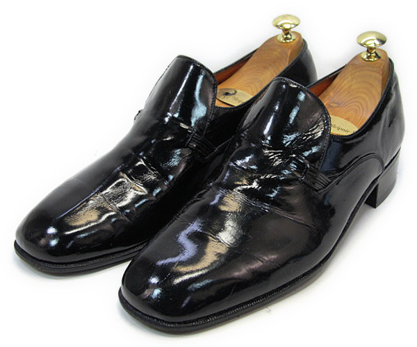 【中古】【送料無料】BALLY (バリー) 8 1/2 E (約26.0～26.5cm) フランス製・エナメルレザースリッポン YALAKU-ヤラク- メンズビジネスシューズ・紳士靴