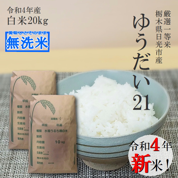 限定！栃木県産コシヒカリ令和4年度産 白米20キロ(新米)