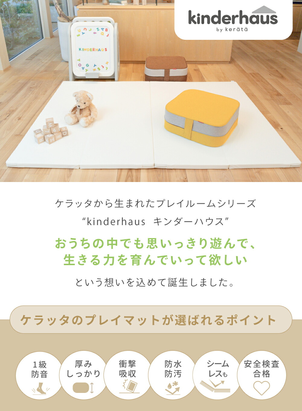 15％OFF】【楽天1位】(ケラッタ) プレイマット シームレス 折りたたみ