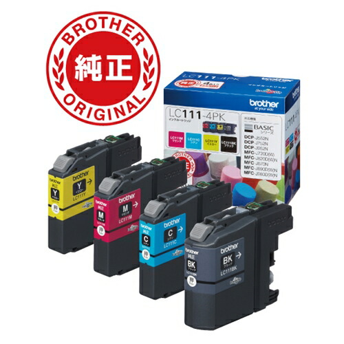 インク　ブラザー　純正　インク　カートリッジ　インクカートリッジ　LC111-4PK　4色パック