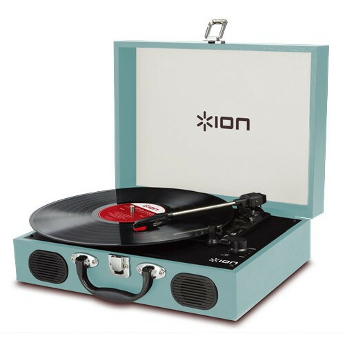 ION AUDIO Vinyl Transport／Blue 携帯型電気蓄音機