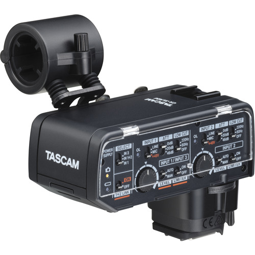TASCAM CA XLR2D C 銀鏡レスカメラ相応うXLRマイクロホンアダプタ 加農砲用 タスカム 黒いこと