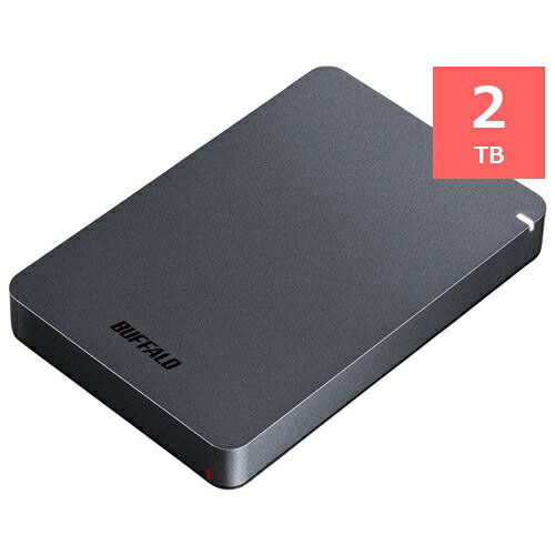 BUFFALO 固定ディスク-PGF2.0U3-BBKA 携帯型外信用販売HDD 2結核症 黒いこと HDPGF2.0U3BBKA