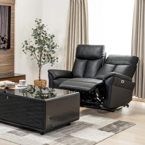 首都圏送無料〜大塚家具　電動リクライニング　ソファー　2人掛　ライトグレー IDC大塚家具 [2人掛]電動ソファ 「L／S-RELAX-39」 革