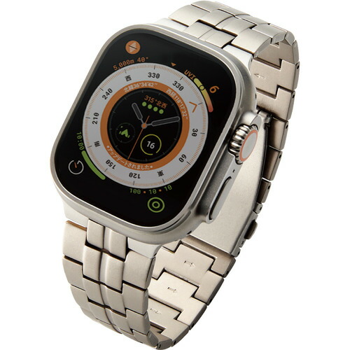 エレコム AW-49BDTITSV Apple Watch 49／45／44／42粍／ダンス楽隊／チタン／しろがね色 AW49BDTITSV