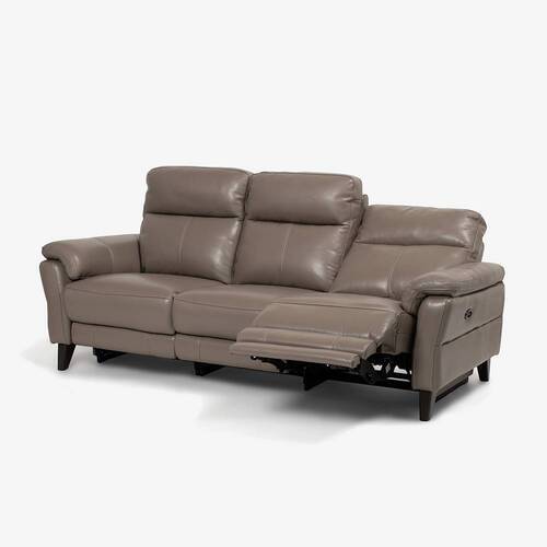 首都圏送無料〜大塚家具　電動リクライニング　ソファー　2人掛　ライトグレー IDC大塚家具 [2人掛]電動ソファ 「L／S-RELAX-39」 革